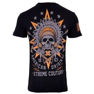 Xtreme Couture By Affliction Men's T-Shirt TRIBAL CYCLE Biker Skull Black XS-5XL